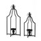 Set of 2 Modern Black Metal Foldable Lanterns Spring Wedding Hanging Candle Holders